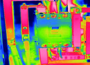 Thermal image of excitation cabinet components
